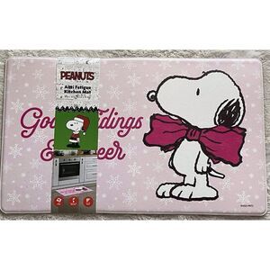 Peanuts Snoopy Christmas Kitchen Mat Anti Fatigue 18x30” Good Tidings & Cheer